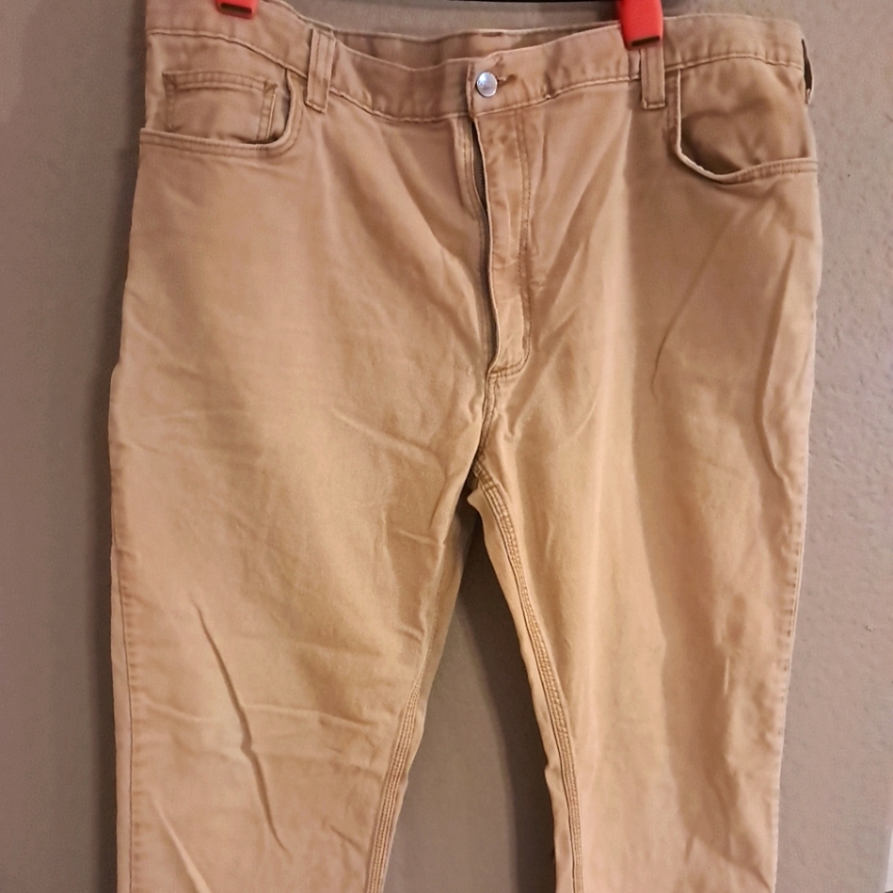 Carhartt Pants Mens Rugged Flex Relaxed Fit 42x32 Canvas Work Dark Khaki